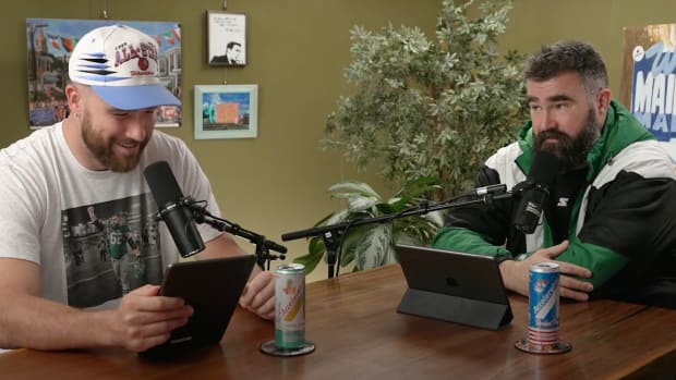 Jason Kelce Didn’t Hold Back in Explaining His NSFW Shoutout to Nike Foles During Retirement Speech